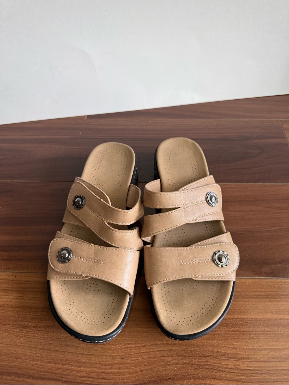 SHIBEVER Flat Sandals Women Arch Support, Orthopedic, Plantar Fascitis us 6